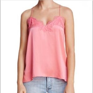 New Cami NYC Pink Lace Trim Racer Top Sz M
